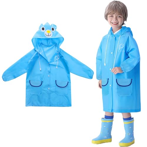 PALAY® Raincoat for Kids Boys Girls with Hood, Polyester Rain Ponchos with Pockets, Bright Color Cute Raincoat for 3-7 Years Old Kids PALAY® Raincoat for Kids Boys Girls with Hood, Polyester Rain Ponchos with Pockets, Bright Color Cute Raincoat for 3-7 Years Old Kids